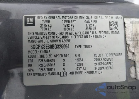 2011 Chevrolet Silverado 1500 Lt from USA, damaged, VIN 3GCPKSE30BG326094